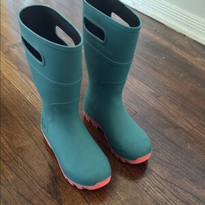 Kids Teal and Pink Bogs Boots